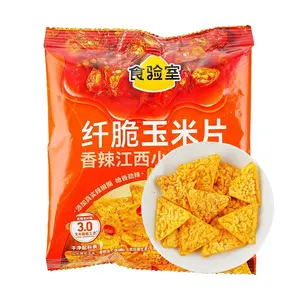 Food Laboratory Spicy Jiangxi Stir-fry Flavor Crispy Corn Chips - 16g, Clean Ingredients, High Fiber, Authentic Sichuan Chili Aroma