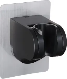 Shower  Holder  Adhesive No Drilling Wall Mount Adjustable Handheld Showerhead Bracket for RV  Bathroom Shower,Fix Firmly and Use Conveniently (Black, 1)