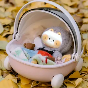 Portable Round Cradle for Labubu Compatible Breathable Mesh Sleeping Pods, High-Quality Design with Shoulder Strap, Ideal for Collecting Dolls and Travel Storage