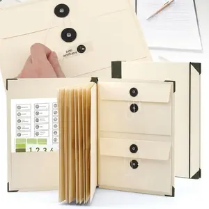 Accordion File Organizer for Important Documents, Manila Pocket Folder with Expanding Tabs for Passports, Birth Certificates, Certificates & Home Office Paper Storage