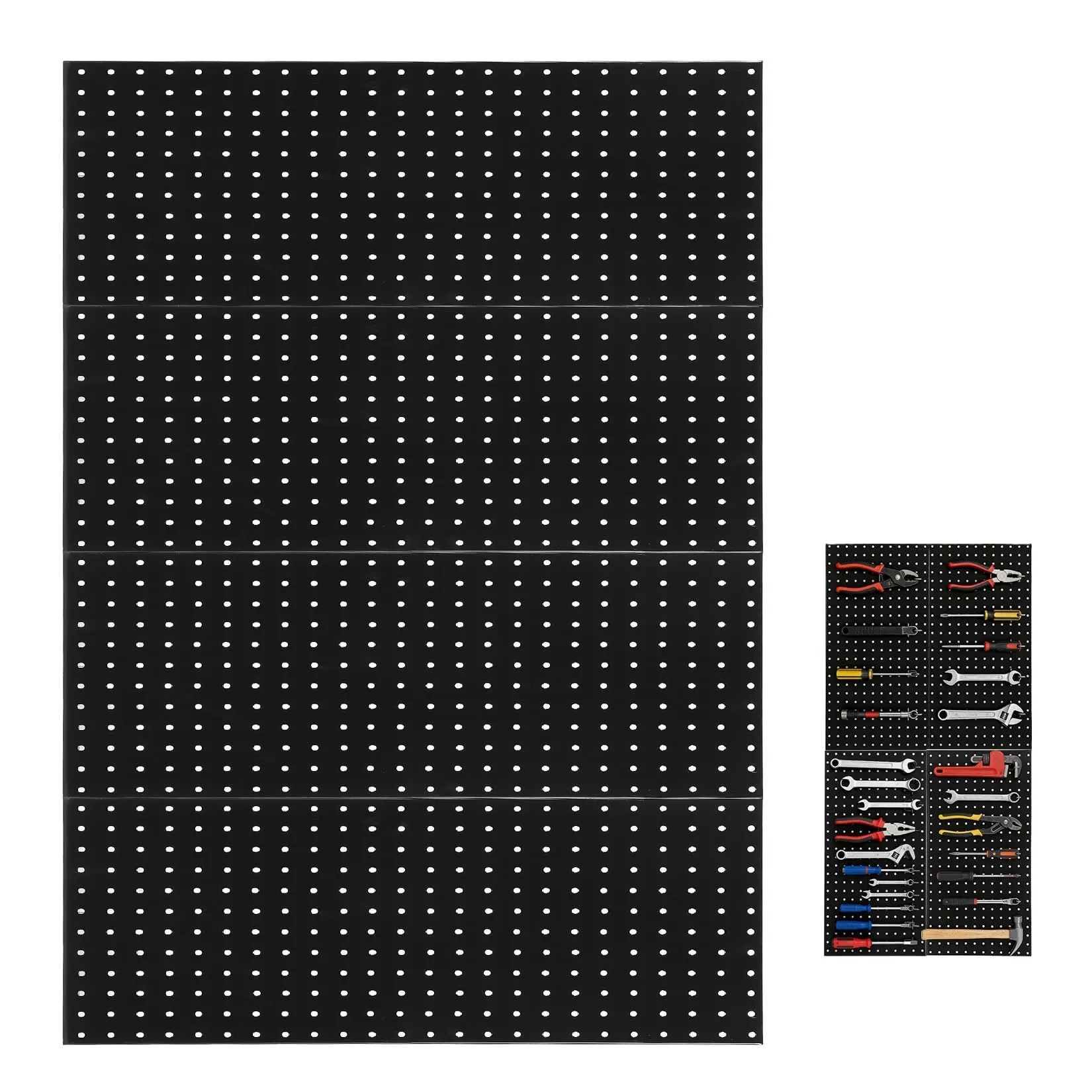 Garvee 4 PCS Metal Pegboard Panels, 48"X24" Peg Board Wall Organizer with Flexible Layout  for Garage Storage, Workshop, Kitchen and Craft Room Tool Organization