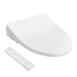 GARVEE Electronic Bidet Toilet Seat with Heated Seat, Stainless Steel Nozzle and Soft Close Lid, Elongated Bidet Toilet Seat with Warm Water and Air Dryer, Night Light, Remote Control, White