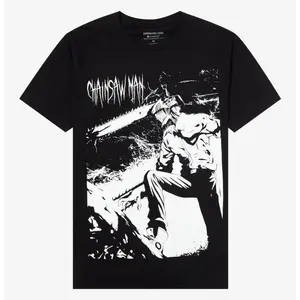 Chainsaw Man Jumbo Denji Black & White T-Shirt Unisex S-5XL, Retro Anime Tee, Graphic Tee