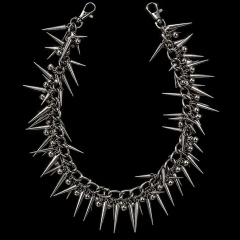 Pants Chain Accessory for Wallets and Keys Rivet Waist Chains Punk Hip-Hop Streetwear Pants Chain for Men & Women Gothic Unisex Belt Accessory with Studs