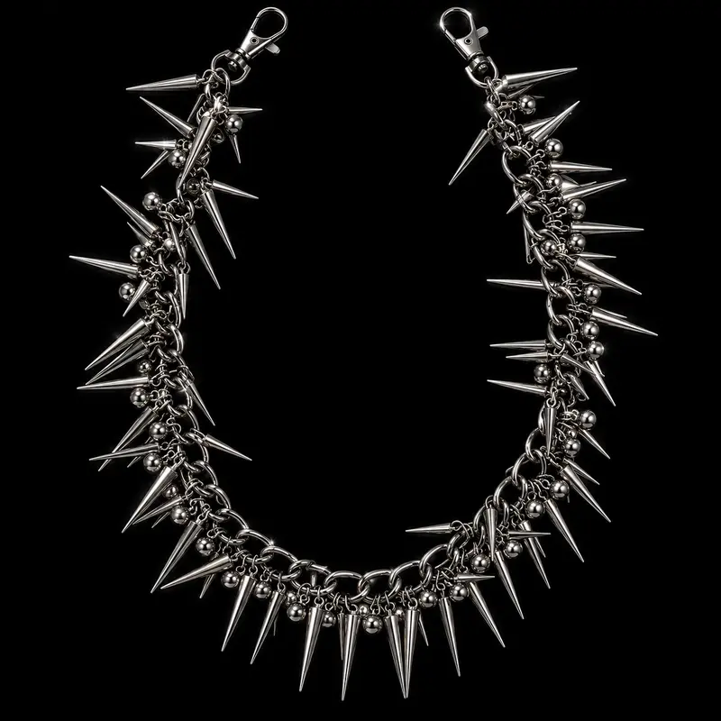 Pants Chain Accessory for Wallets and Keys Rivet Waist Chains Punk Hip-Hop Streetwear Pants Chain for Men & Women Gothic Unisex Belt Accessory with Studs