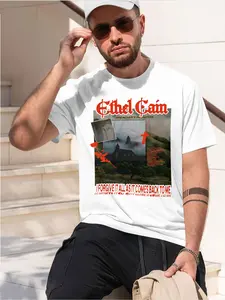 Ethel Cain 2026 new model Black/White Tee Stylish & Comfortable Loose Crew Neck Short Sleeve T-shirts Versatile On Trend Eye Catching Printed Graphic Casual Tee for Daily Wear Outings & Leisure