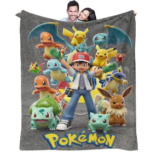 Pokémon Pattern Blanket, Daily Holiday Birthday Gift For Kids And Adults, Soft, Warm And Lightweight Plush Blanket, Suitable For Bed, Sofa, Car, Room Decoration