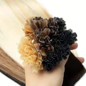 Capsule K Tip V Tip Fusion Keratin Human Hair Extensions Brazilian Nail Hair 50pcs 30g/Pack 12-28inch Silky Straight Natural Remy Hair Invisible Pre-Bonded No Tangle No Shedding Thick Soft Long Lasting for Women Daily Party Salon Use