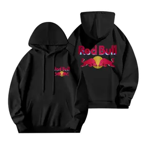 Redd Bulll Hoodie, Fall&Winter Outfit for Men, Xmas Graphic Cozy Hooded Fasion Vacation Winter Outfit Casual Long Sleeve Tops Navidad para Leter Print Sweatshirt, Boyfirend Christmas Gift for Him, Tiktok Shop Deals,Streetwear