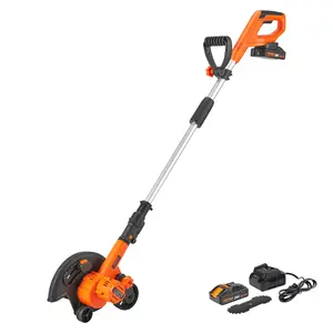 VEVOR Lawn Edger, TikTokShopBlackFriday, 20 V Battery Powered Cordless Edger, 9-inch Blade Edger Lawn Tool with 3-Position Blade Depth, Battery and Charger Included, for Lawns, Driveways, Borders, and Sidewalk Edges