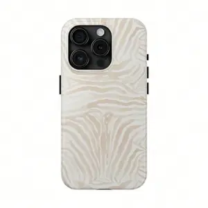 Beige Zebra Print Phone Case - Durable, shockproof, waterproof, smooth surface, elegant abstract sturdy case, suitable for iPhone. Fits iPhone 17/16/15/14/13/12/11/X/XS/XS Max, an ideal holiday gift for friends, family, and yourself., Tpu, Multi-Model, Ac