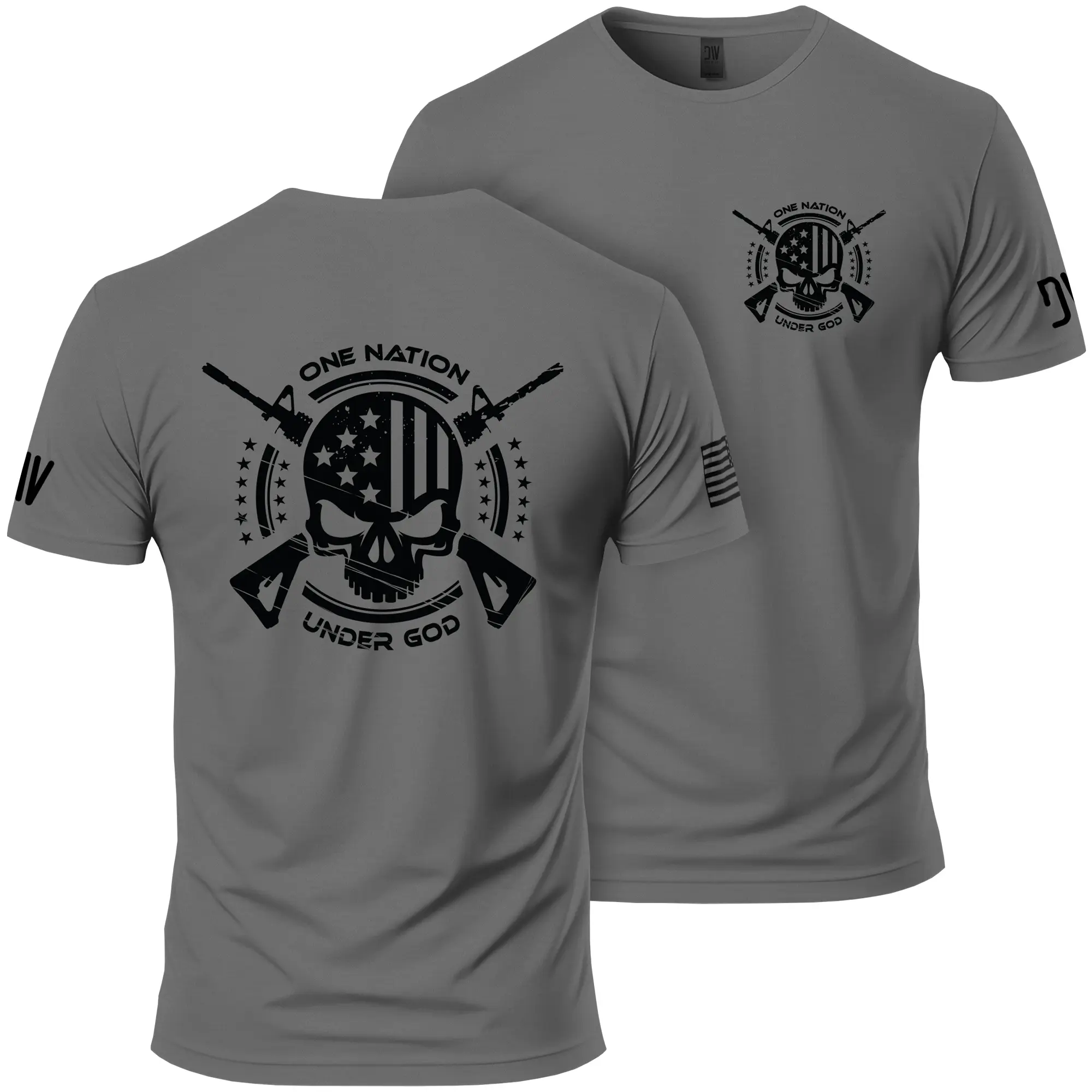 One Nation Under God Graphic T-Shirt - 100% Combed Ringspun Cotton, Lightweight, Casual, Crew Neck, Screen Printed, Man Soft Tshirt Crewneck Shortsleeve, Menswear, Top, Streetwear