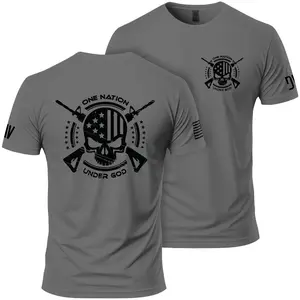 One Nation Under God Graphic T-Shirt - 100% Combed Ringspun Cotton, Lightweight, Casual, Crew Neck, Screen Printed, Man Soft Tshirt Crewneck Shortsleeve, Menswear, Top, Streetwear