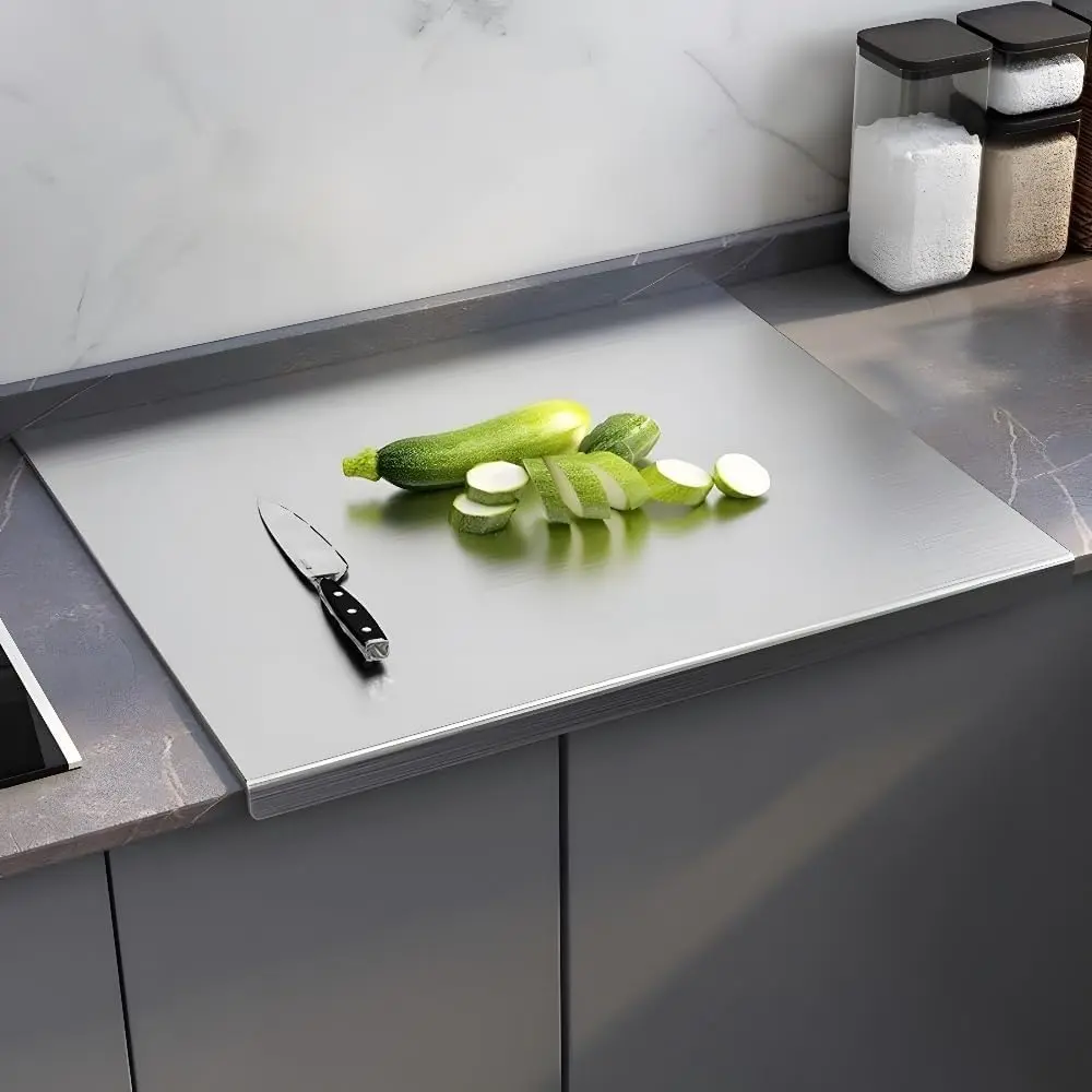 Premium Stainless Steel Sturdy Chopping Board - Durable Cutting Board with Non-slip Rubber Base, Heavy Duty for Meat, Vegetables, Kitchen Gadgets, Gifts for Mothers