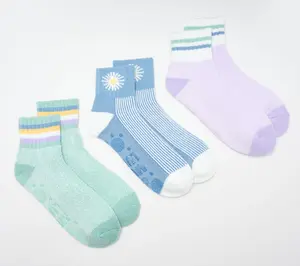 MUK LUKS Set of 3 Terry Loop Lounge Socks