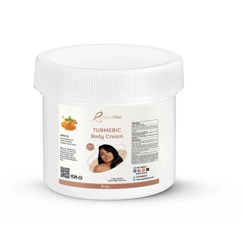 BYENBLAN Turmeric Body Cream, a Daily Hydrating Cosmetic Moisturizer for All-Purpose Body Care, 8 oz, Tumeric, Daily Care, 8Oz