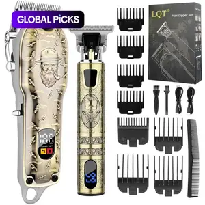 Professional Hair Clipper & Trimmer Set for Men, Cordless USB Rechargeable Grooming Kit with 2000mAh Lithium Battery, Barber Haircut and Carving Kit Hair Clippers, Wireless Hair Cutter #GLOBAL PICKS