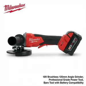 Milwaukee 18V 125mm rapid charger cordless brushless angle grinder