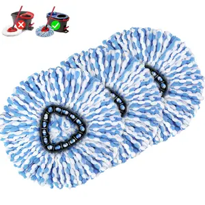 Spin Mop Heads Microfiber for O-Cedar Rinse Clean Spin Mop 2 Tank System 3 Pack Durable Reusable Refills Replacement for Hard Floor Cleaning