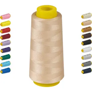 1800 Yards Beige Serger Thread Cones All Purpose 40s/2 Polyester Thread for Serger Overlock Quilting Piecing Sewing Machine