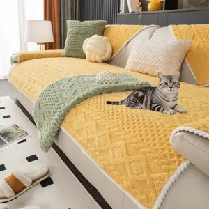 Pure Color Sofa Cover, Washable Sofa Slipcover, Anti-Slip Soft Comfortable Couch Towel, Perfect for Home Living Room Protection, Pet Friendly