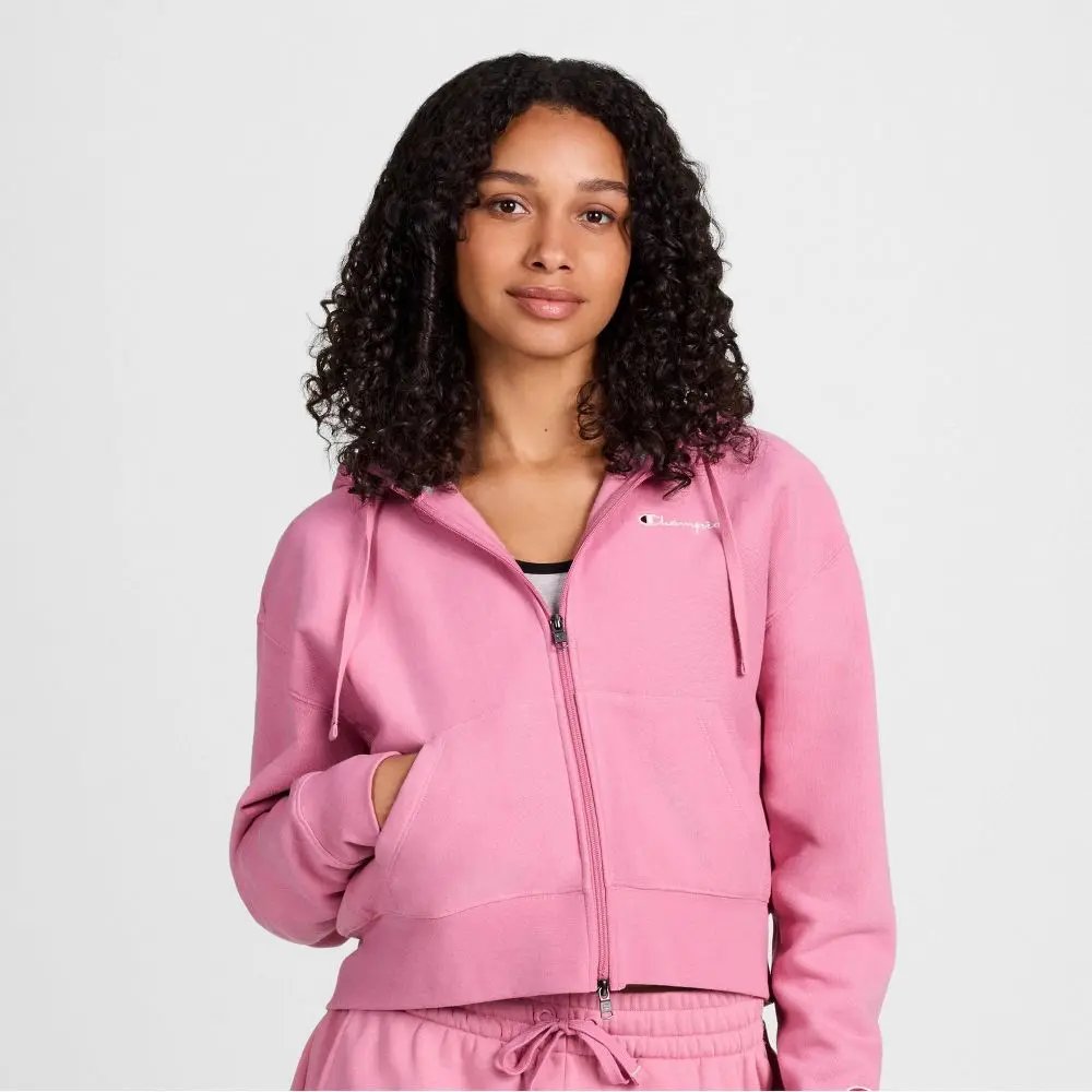 Champion Women's Cropped Fleece Zip-Up Sweatshirt, Hoodie, Polyester