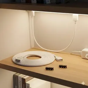 RGB LED Strip Connector Extension Cable Kit, Compatible with 5050 3528 SMD Light Strips, Indoor Outdoor Lighting Decoration Installation.