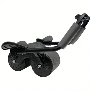 Black Plank Abdominal Roller Wheel - Ergonomic Core Strength Trainer with Adjustable Handle & 360° Swivel, Durable Foam Exercise Equipment for Home Workouts, Abdominal Workouts, Sleek Design, Secure Strap Feature