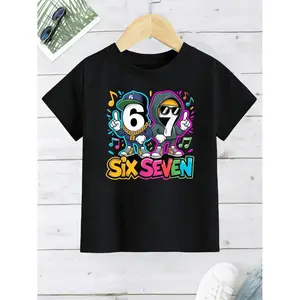 Italian 6 7 Puzzle Math Brain Teaser T Shirt Short Sleeve Summer Top with 67 Number Design Micro Stretch Fabric Suitable for Math Puzzle and Video Game Fans Casual Wear for Puzzle Competitions