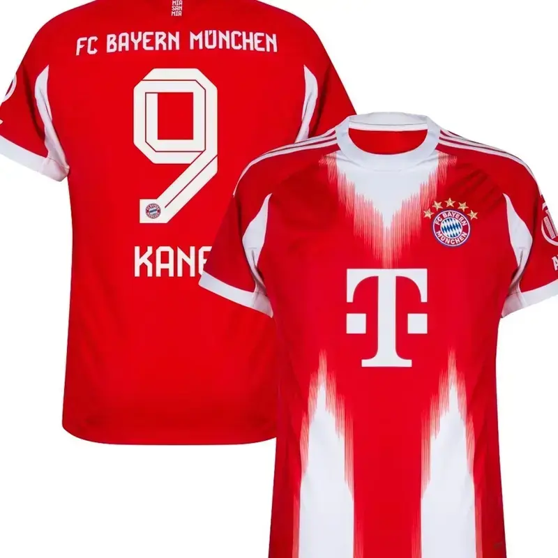 2025/2026 Kane #9 Unisex Red Home Soccer Jersey - Personalized Name & Number, Breathable Fan Football Shirt Tee for Sports Collectibles