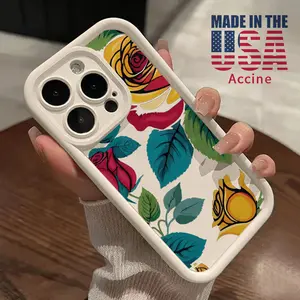 Phone Case Compatible with iPhone 16 15 14 Pro Max 13 12 11 XR XS Plus E Colorful Rose Composition Pattern TPU Lens Protection Durable Soft Cover Gift