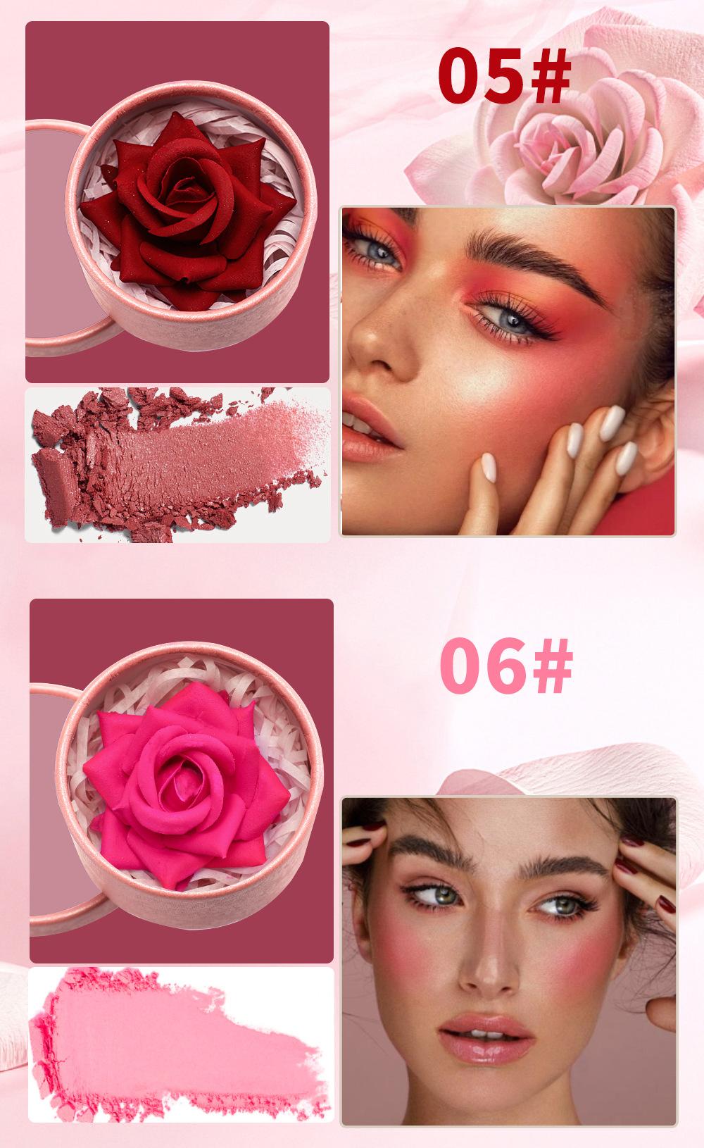 3D Rose Blush | Natural Glow, Soft Color, Easy Blend Cheek Makeup Lightweight Radiant Flower Cosmetic