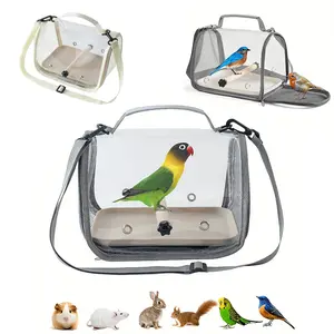 Portable Small Bird Travel Cage Carrier, Versatile Crossbody & Handheld Pet Bag, Ideal for Parrots, Pigeons, Sparrows, Hamsters, Lizards
