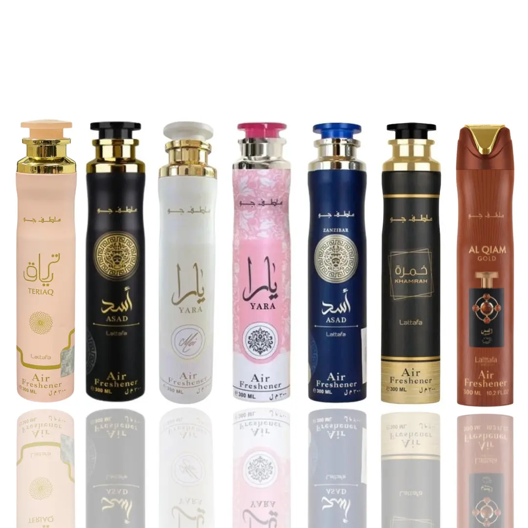 Teriaq Air Freshener + Asad Air Freshener + Yara moi Air Freshener + Yara Air Freshener + Asad Zanzibar Air Freshener + Khamrah Air Freshener + Al Qiam Gold Air Freshener