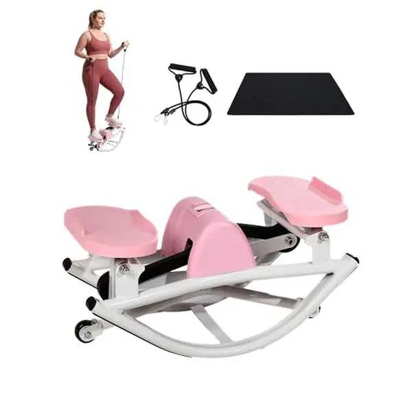 Heavy-Duty Lateral Rock Stepper with Dual Motion, 350LBS Capacity, Digital Display & Mat for Home Full-Body Low-Impact 3D Cardio Workouts