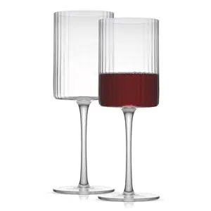 Elle Fluted Red Wine Glasses, 16.5 oz