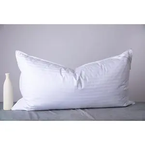 Size Goose Down  Hotel Collection Bed Pillows for Sleeping One Pillow for ,  or Side Sleepers Stripe White Color