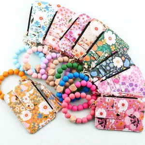 Women Boho Style Beaded & Tassel Decorated  with Flower Pattern Wallet Boho Wristlet  Wallet Silicone Beaded Tassel  Wallets trendy keychain purse accessories#Fashionweek#Fallfreshness
