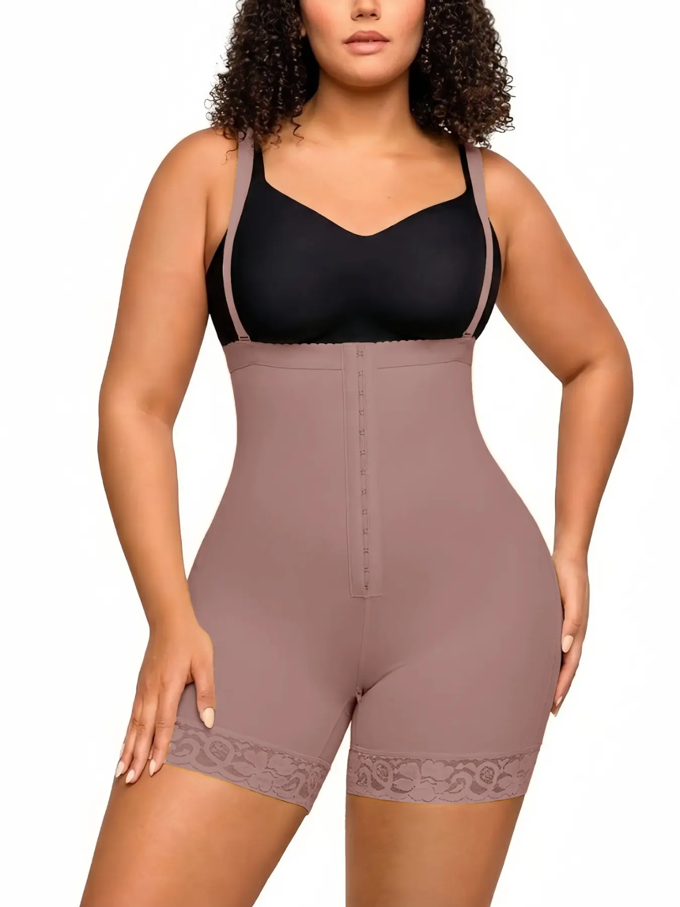 1 Count Women's Black Compression Shapewear Bottoms, Fajas, Triple Row Hook Eye Closure Adjustable High Waist Shapewear Shorts, Butt Lifting And Tummy Control with Zipper Crotch Bodysuit, Colombian Shapewear, Suitable For Travel Vacation, Sports Underwear