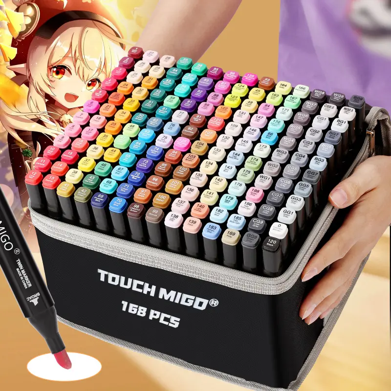 Alcohol Markers Set, Marker Pen Set, Art Marker Pens,Permanent Art Markers, Fine & Chisel,Dual End Marker, Dual Tips Art Markers for Coloring,Sketching,Card Making and DIY Patinting, Art Materials, Coloring Supplies - for Adults and Students