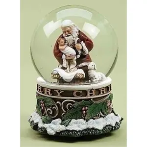 Joseph Studio The Kneeling Santa with Baby Jesus Musical Christmas Water Globe