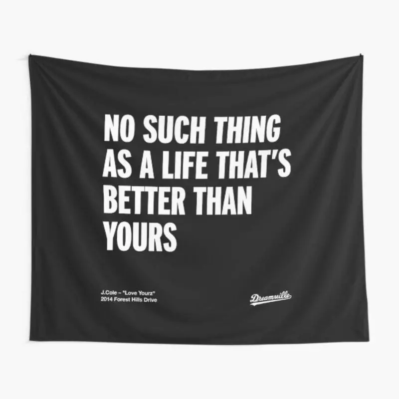 J Cole – Love Yourz (2014 Forest Hills Drive) Funny Meme Cotton Print Tapestry, Home Decor, Lightweight Room & Chill Room Accessories, Bedroom Hanging Gift, Decoration