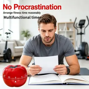 Cute Tomato-Shaped Mechanical Timer, Countdown Winding Model, Clear Scale, Battery-Free, Kitchen Cooking, Learning Classroom Time Manager