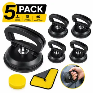 Car Dent Puller, Suction Cup Holder Dent Repair Kit Quick Car Dent Remover Tool for Paintless Car Body Dent, Lifting and Heavy Objects Moving, SUV & Cars Universal - 5 Pack (Black) (Black)
