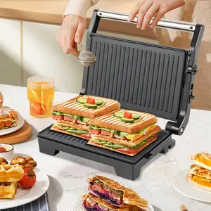 Panini Press Grill & Sandwich Maker - 2-Slice, 180° Adjustable Hinge, Non-Stick Iron Plates for Panini, Quesadilla, Waffle & More, Easy to Clean, 1000W Electric Griddle, Perfect for Kitchen Utensils