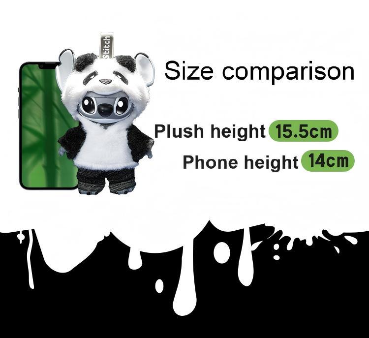 Disney Stitch GenZ Street Series Panda Vinyl Plush, Limited-Edition Disney Plush Dolls, Trendy Bag Charms, Cute Keychains Perfect Birthday Gifts for Boys & Girls, Valentine's DayGifts
