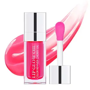 Plumping Lip Oil, Hydrating Lip Gloss Tinted Lip Balm Lip Care Transparent Toot Lip Oil, Long Lasting Nourishing Lip Glow Oil Non-sticky Big Brush Glitter Shine Primer Lip Tint Lipstick Makeup