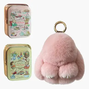 5.9 Inch Handmade Plush Bunny Keychain, Easter Birthday Holiday Gift for Kids and Women