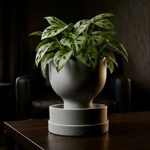 Self Watering Planter with Reservoir Base, 7 Inch Indoor PLA Plant Pot