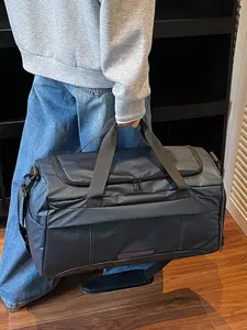 1pc  Large capacity travel tote bag, solid color handbag, crossbody bag, zipper closure, fashionable and versatile, simple and trendy, suitable for college students to go to school and travel, portable tote bag